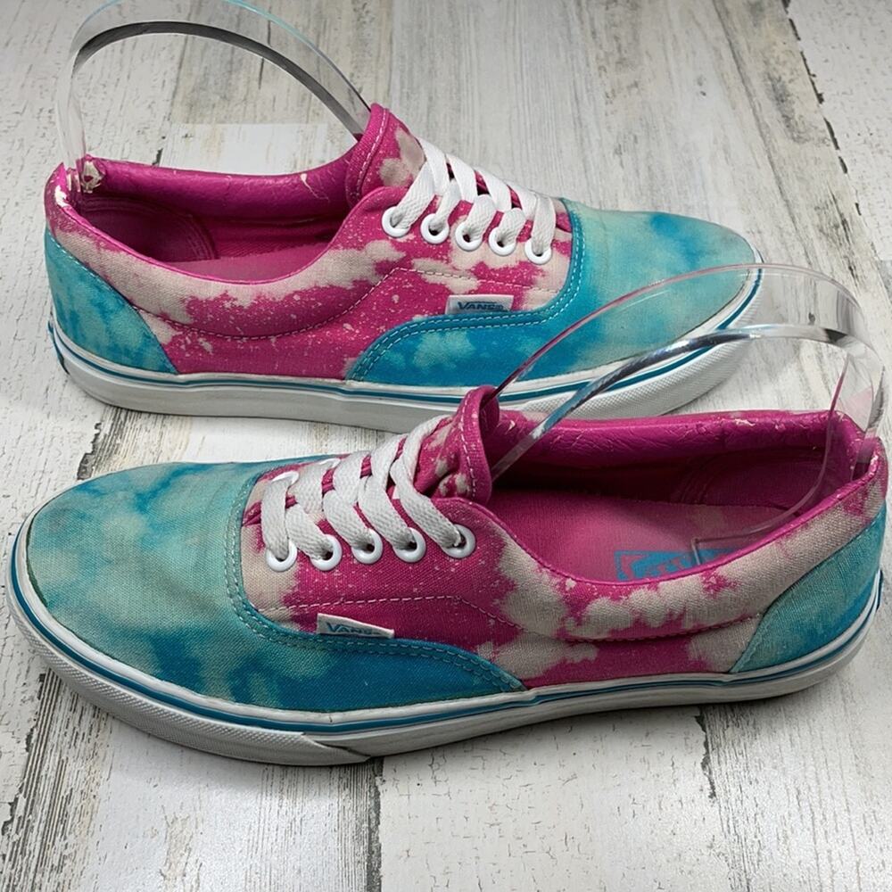 VANS TRASHED TIE DYE ICE DYE WOMENS 9 MENS 7.5 PINK BLUE SKATER VANS EUPH…